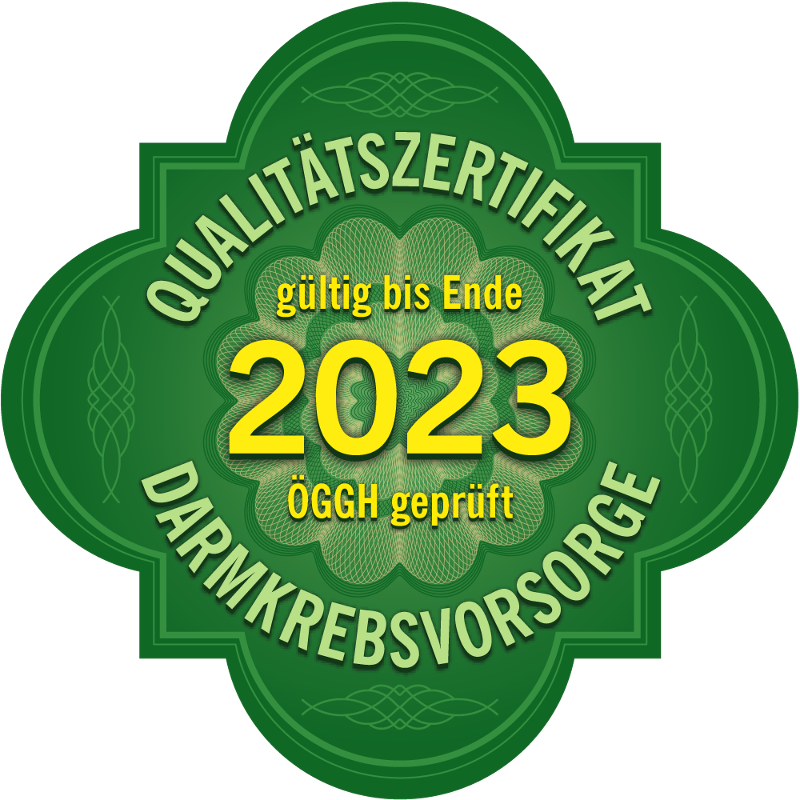 Qualitätszertifikat Darmkrebsvorsorge - gültig bis Ende 2023 (ÖGGH geprüft)
