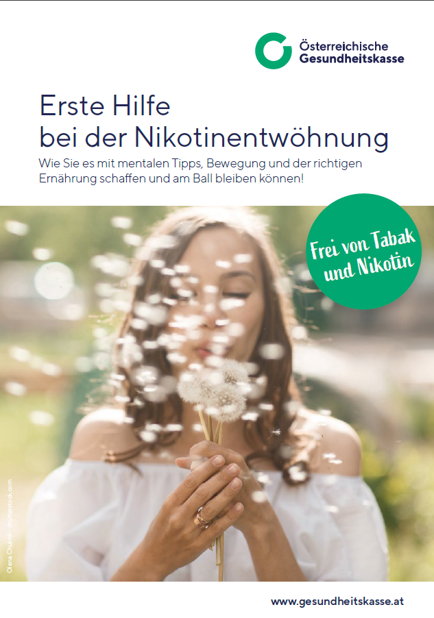 Titelbild der Broschüre "Erste Hilfe bei Nikotinentwöhnung"