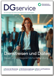 Titelseite des Magazins DGservice f&uuml;r Dienstreisen und Di&auml;ten
